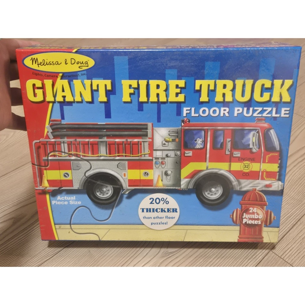 Melissa & Doug Giant Fire Truck Floor Puzzle 24 Pieces 4 ft Long BRAND NEW!